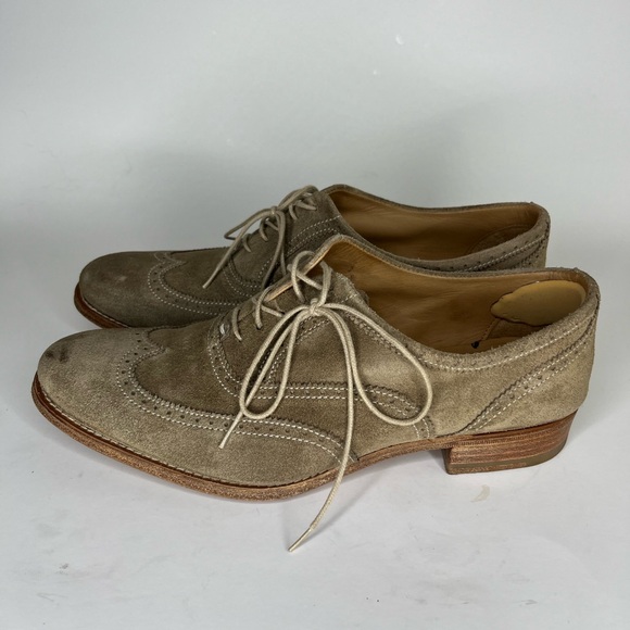 n.d.c. made by hand Shoes Oxfords Wing Tip Women Size 37.5 US 6.5 Brown Suede - Picture 10 of 16